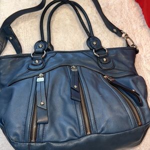 B Makowsky Blue Leather Bag